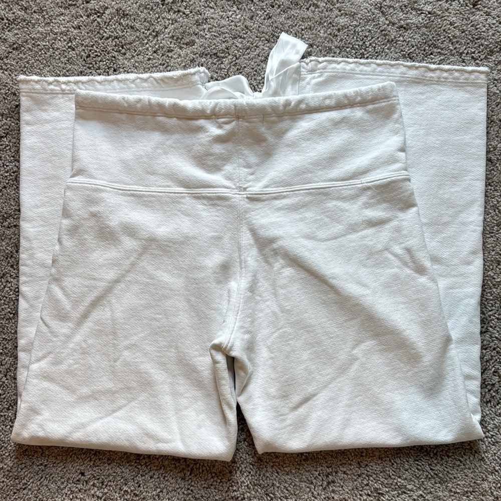 Cali By Cali Dreaming White French Terry Cozy Cotton Palmer Pants Size M/L - Picture 5 of 5